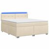 vidaXL Boxspringbett mit Matratze und LED Creme 140 x 200 cm Stoff