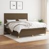 vidaXL Boxspringbett mit Matratze Dunkelbraun 160x200 cm Stoff
