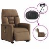 vidaXL Elektrischer Massagesessel mit Aufstehhilfe Braun Stoff