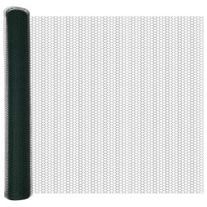 vidaXL Hexagonzaun Gr&uuml;n 1,2 x 10 m PVC