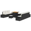 vidaXL Gartensofa-set mit Kissen 10 pcs Schwarz Poly-Rattan
