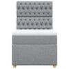vidaXL Boxspringbett mit Matratze Hellgrau 100x200 cm Stoff