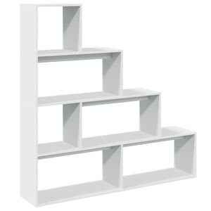vidaXL Raumteiler-B&uuml;cherregal 4 Stufen Wei&szlig; 143,5x29x143,5 cm