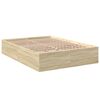 vidaXL Bettgestell Sonoma-Eiche 135x190 cm Holzwerkstoff