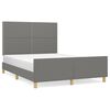 vidaXL Bettgestell ohne Matratze Dunkelgrau 140x200 cm Stoff