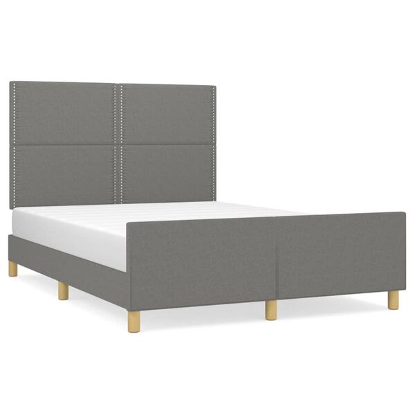 vidaXL Bettgestell ohne Matratze Dunkelgrau 140x200 cm Stoff