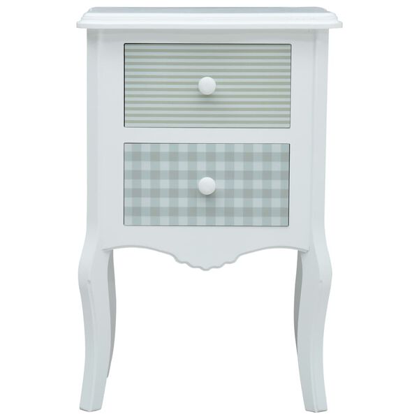 vidaXL Nachttisch Wei&szlig; und Grau 43 x 32 x 65 cm MDF