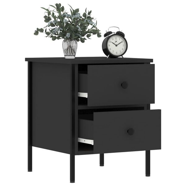 vidaXL Nachttische 2 Stk. Schwarz 40x42x50 cm Holzwerkstoff