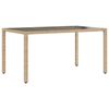 vidaXL 5-tlg. Garten-Essgruppe mit Kissen Beige Poly Rattan und Glas