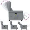 vidaXL Massagesessel mit Aufstehhilfe Hellgrau Stoff