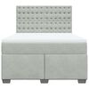vidaXL Boxspringbett mit Matratze Hellgrau 140x190 cm Samt