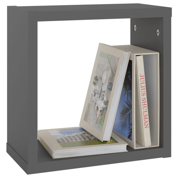 vidaXL W&uuml;rfelregale 2 Stk. Grau 30x15x30 cm