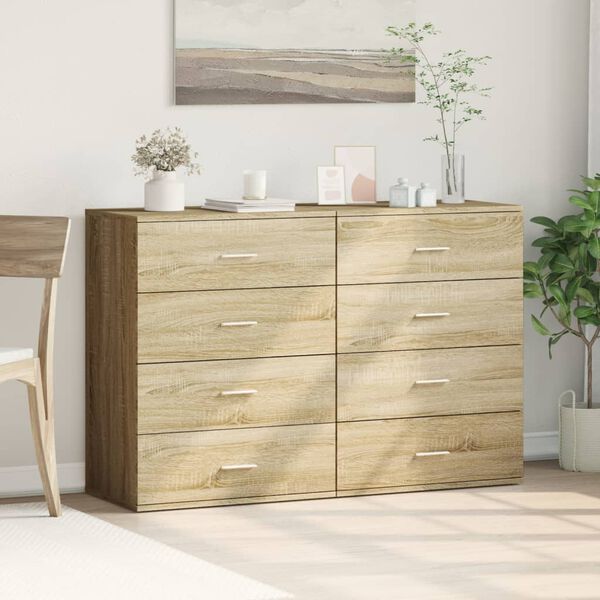 vidaXL Sideboards 2 Stk. Sonoma-Eiche 60x39x80 cm Holzwerkstoff