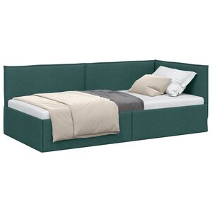 vidaXL Eckbettgestell Dunkelgr&uuml;n 80 x 200 cm Stoff