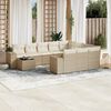 vidaXL 11-tlg. Garten-Sofagarnitur mit Kissen Beige Poly Rattan