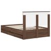 vidaXL Bettrahmen Braun Eichen-Optik 120 x 200 cm Ingenieurs Holz