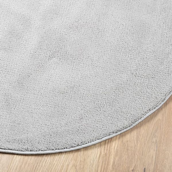 vidaXL Teppich OVIEDO Kurzflor Grau &Oslash; 80 cm