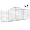 vidaXL Gabionen mit Hochbogen 2 Stk. 300x30x100/120cm Verzinktes Eisen