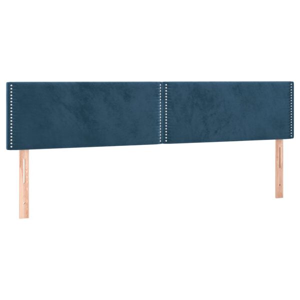 vidaXL LED Kopfteil Dunkelblau 180x5x78/88 cm Samt