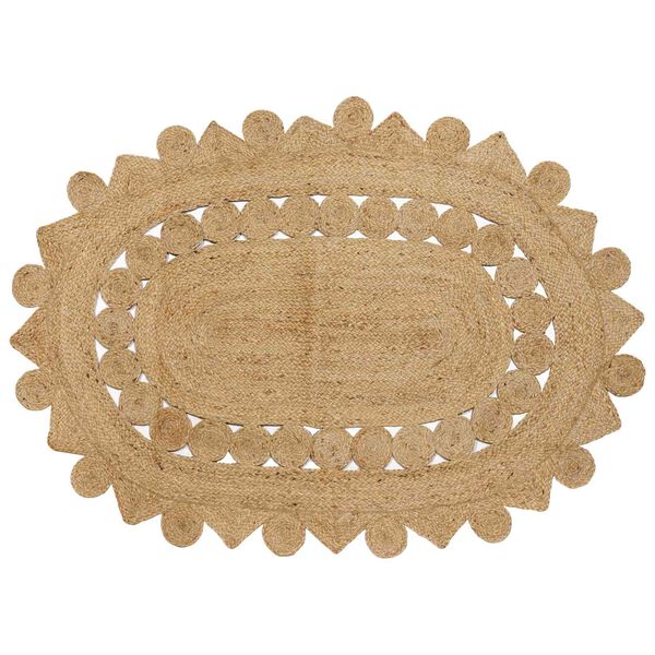 vidaXL Teppich Braun 100 x 152 cm Jute