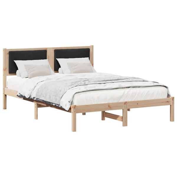 vidaXL Bettrahmen Schwarz 150 x 200 cm Massives Kiefernholz