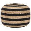 vidaXL Handgefertigter Sitzpuff Schwarz 45 x 30 cm Jute