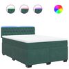 vidaXL Boxspringbett mit Matratze Dunkelgr&uuml;n 140x200 cm Samt