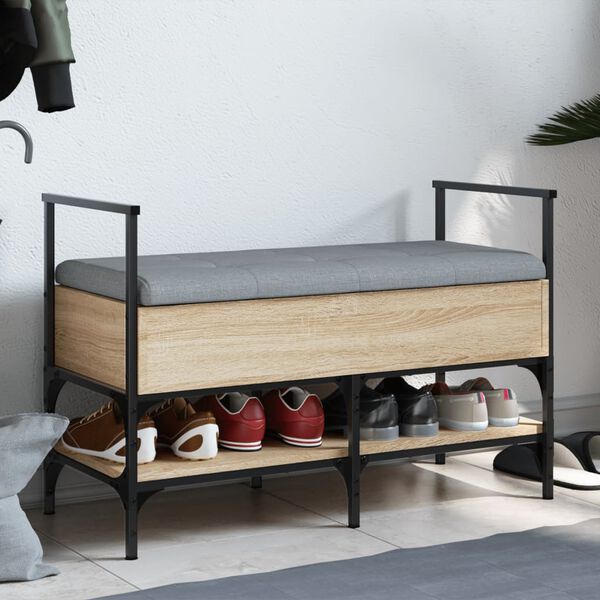 vidaXL Schuhbank Sonoma-Eiche 85,5x42x57,5 cm Holzwerkstoff