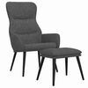 vidaXL Relaxsessel mit Hocker Dunkelgrau Stoff