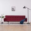 vidaXL Schlafsofa mit Armlehnen Weinrot Polyester