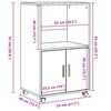vidaXL Rollschrank Sonoma-Eiche 55x40x91 cm Holzwerkstoff