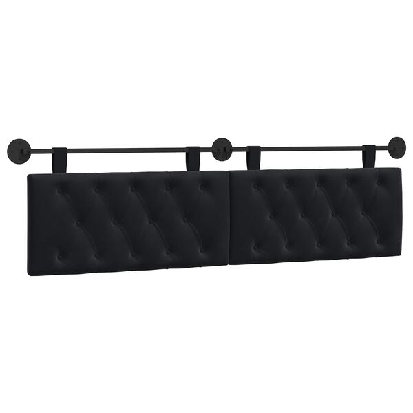 vidaXL H&auml;ngevorderseite Wandmontiert Schwarz 190 x 55 x 7 cm Samt