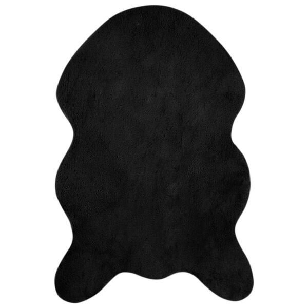 vidaXL Kunstfell Hasen Teppich Olite Schwarz 60 x 90 cm Polyester