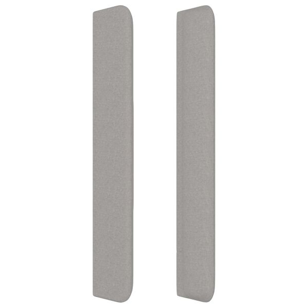 vidaXL Kopfteil mit Ohren Hellgrau 203x16x118/128 cm Stoff