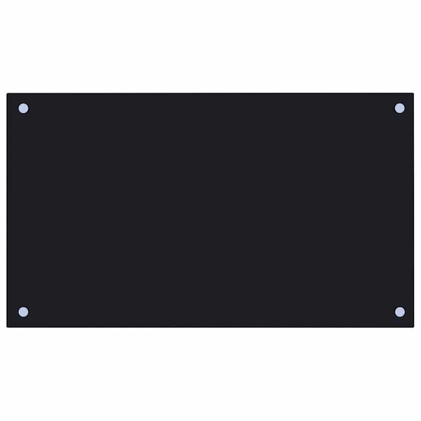 vidaXL K&uuml;chenr&uuml;ckw&auml;nde 2 Stk. Schwarz 70x40 cm Hartglas