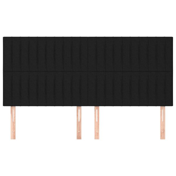 vidaXL Kopfteil Schwarz 180 x 5 x 118/128 cm Stoff