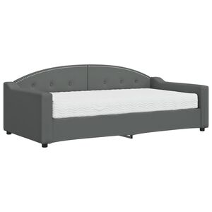 vidaXL Tagesbett mit Matratze Dunkelgrau 90x190 cm Stoff