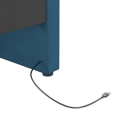 vidaXL Tagesbett mit Matratze USB Blau Samt 90x200 cm