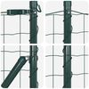 vidaXL Zaun mit Pfosten Gr&uuml;n 1 x 25 m Stahl und PVC