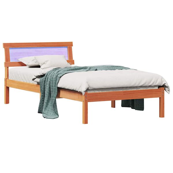 vidaXL Bettrahmen Wachsbraun 75 x 190 cm Massives Kiefernholz