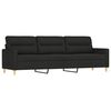 vidaXL 3-Sitzer-Sofa mit Hocker Schwarz 210 cm Stoff