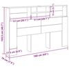 vidaXL Kopfteil Schrank Schwarz Eichen-Optik 160 x 19 x 103,5 cm