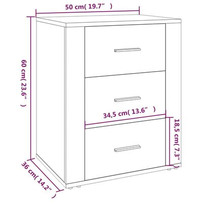 vidaXL Nachttisch Schwarz 50x36x60 cm Holzwerkstoff