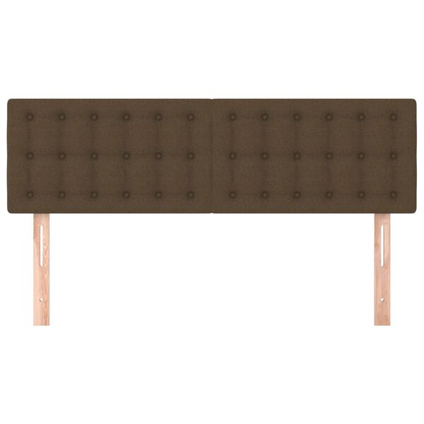 vidaXL Kopfteile 2 Stk. Dunkelbraun 72x5x78/88 cm Stoff