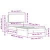 vidaXL Bettgestell mit gepolstertem Kopfteil Hellgrau 80 x 200 cm