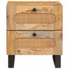 vidaXL Nachttisch 2 pcs Natur 40 x 33 x 46 cm Massivholz Mango