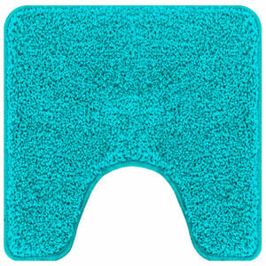 vidaXL Rutschfeste Badematte mit Toilettenausschnitt T&uuml;rkis 50 x 50 cm