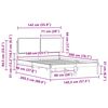 vidaXL Bettgestell mit gepolstertem Kopfteil Hellgrau 140 x 200 cm
