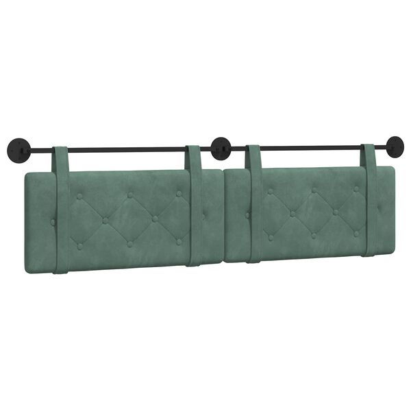 vidaXL H&auml;ngevorderseite Wandmontiert Meergr&uuml;n 170 x 55 x 5 cm Samt