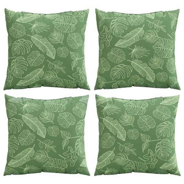 vidaXL Streupillows Blatt 4 pcs Blattmuster 40 x 40 cm Polyesterstoff